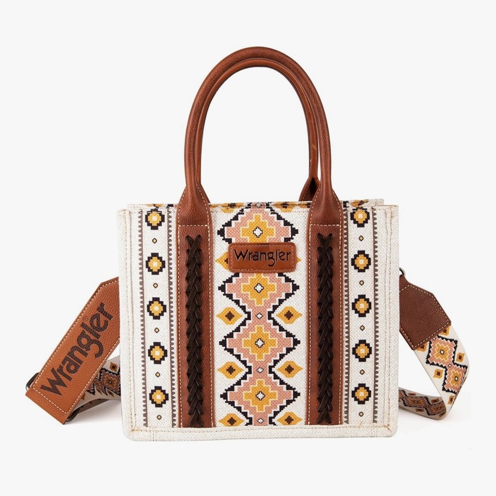 NWT! Wrangler Cream Aztec/Southwestern
Tote Handbag, Crossbody and Storage Bag